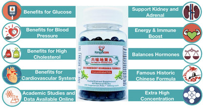 Kangyacare Liu Wei Di Huang Wan 六味地黄丸 – Six Ingredient Rehmannia Formula | Energy & Immune Support | All Natural | 400 Ct (2 Bottles)