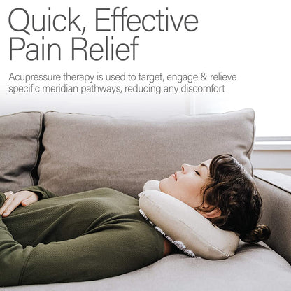 Kanjo Memory Foam Acupressure Neck Pillow – Travel Pillow with Carry Bag