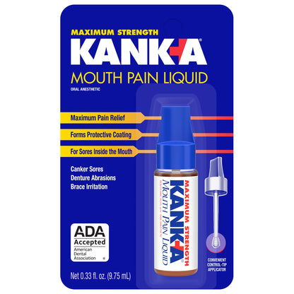 Kank-A Mouth Pain Liquid – Maximum Strength, 0.33 Fl Oz (Canker Sore Medicine)