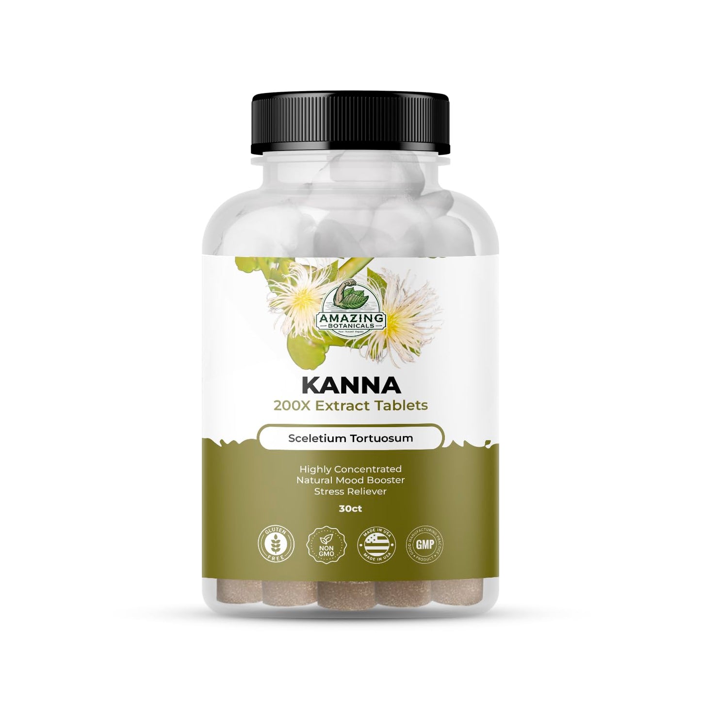 Amazing Botanicals Kanna Extract Tablets – Sceletium Tortuosum (10,000 mg per Tablet) – 30 Tablets