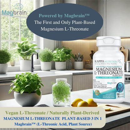 Kappa Nutrition Magbrain Magnesium L-Threonate – 420 mg Elemental Magnesium, 150 Vegan Capsules