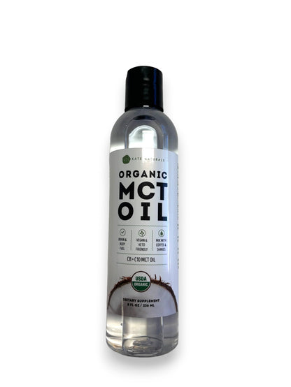 Kate Naturals Organic MCT Oil for Coffee – C8 & C10, 8oz, Unflavored