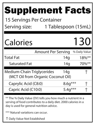 Kate Naturals Organic MCT Oil for Coffee – C8 & C10, 8oz, Unflavored