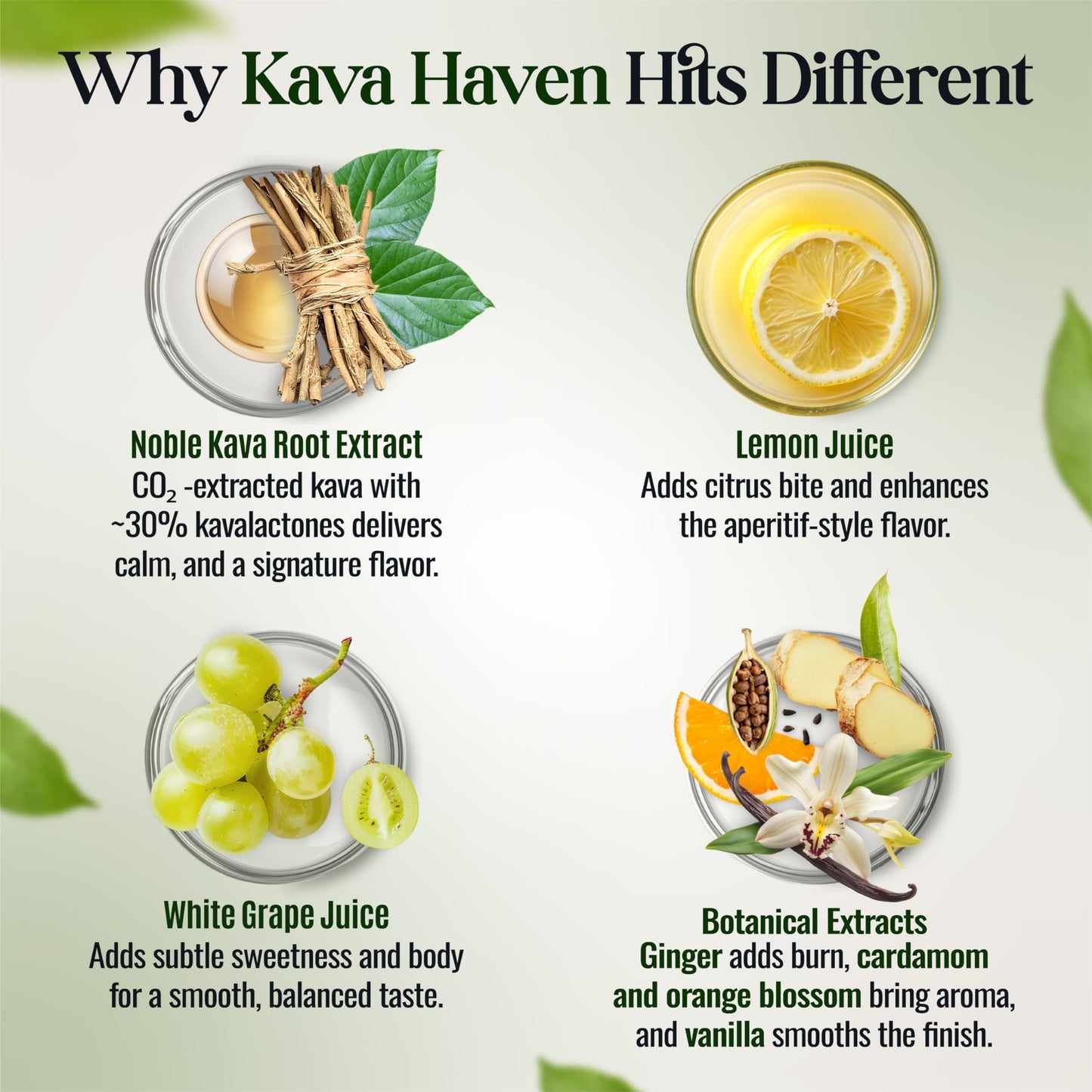 Kava Haven Non Alcoholic Spirit – Lemon Ginger, 750mL | Low Calorie, All Natural, Zero Proof