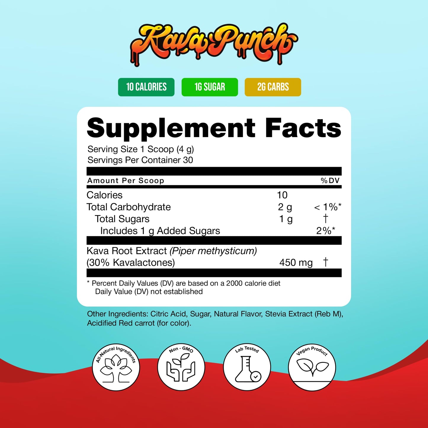 KAVA PUNCH Relaxation Powder – 30 Servings, Premium Kava Kava Extract, Non-Alcoholic Drink Mix