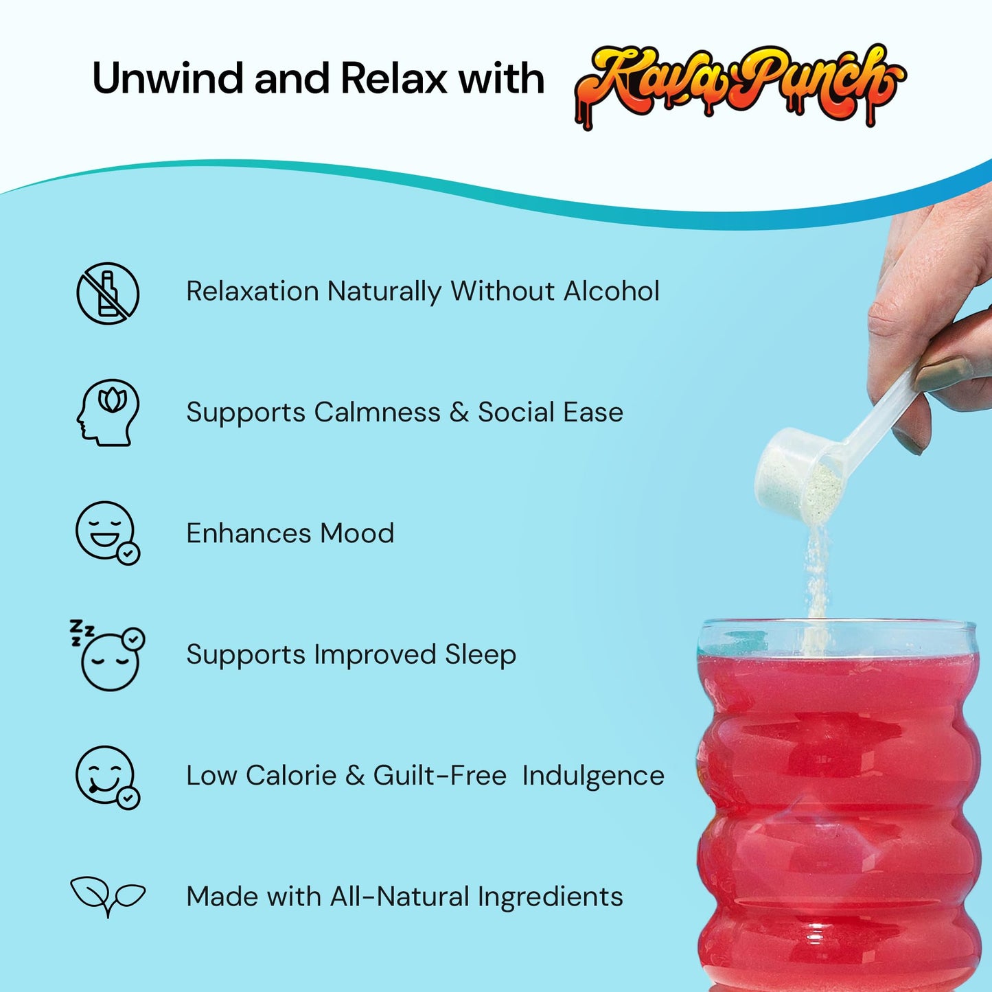 KAVA PUNCH Relaxation Powder – 30 Servings, Premium Kava Kava Extract, Non-Alcoholic Drink Mix