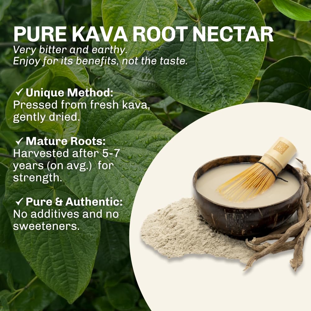 Kavahana Relax Edition Ceremonial Grade Noble Kava Nectar Powder – Deep Calm for Nighttime Relaxation & Natural Stress Support, Instant Dried Kava Juice