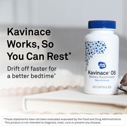 NeuroScience Kavinace OS Calm Sleep Aid with L-Theanine & 5 mg Melatonin – 60 Capsules