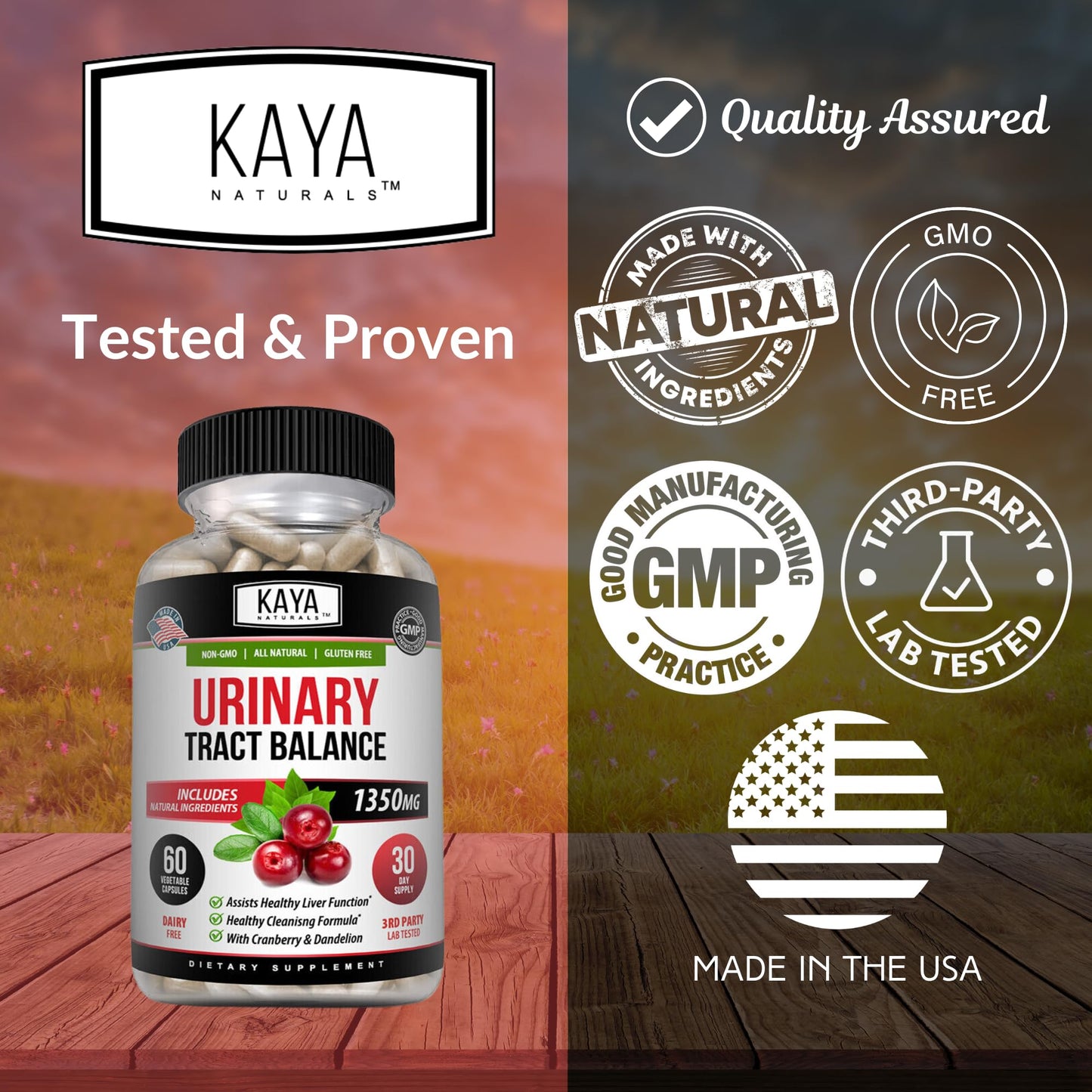 Kaya Naturals D-Mannose Urinary Tract Health – 60 Veggie Capsules