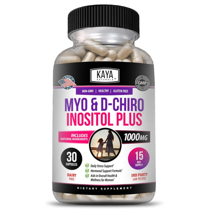 Kaya Naturals Myo & D-Chiro Inositol Plus for Women - Vitamin B8 30 Capsules