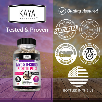 Kaya Naturals Myo & D-Chiro Inositol Plus for Women - Vitamin B8 30 Capsules