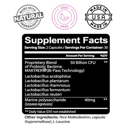 Kaya Naturals Probiotic 50 Billion CFU - Probiotics for Women, Men & Adults | Gut Health & Immune Support - 60 Veg Capsules