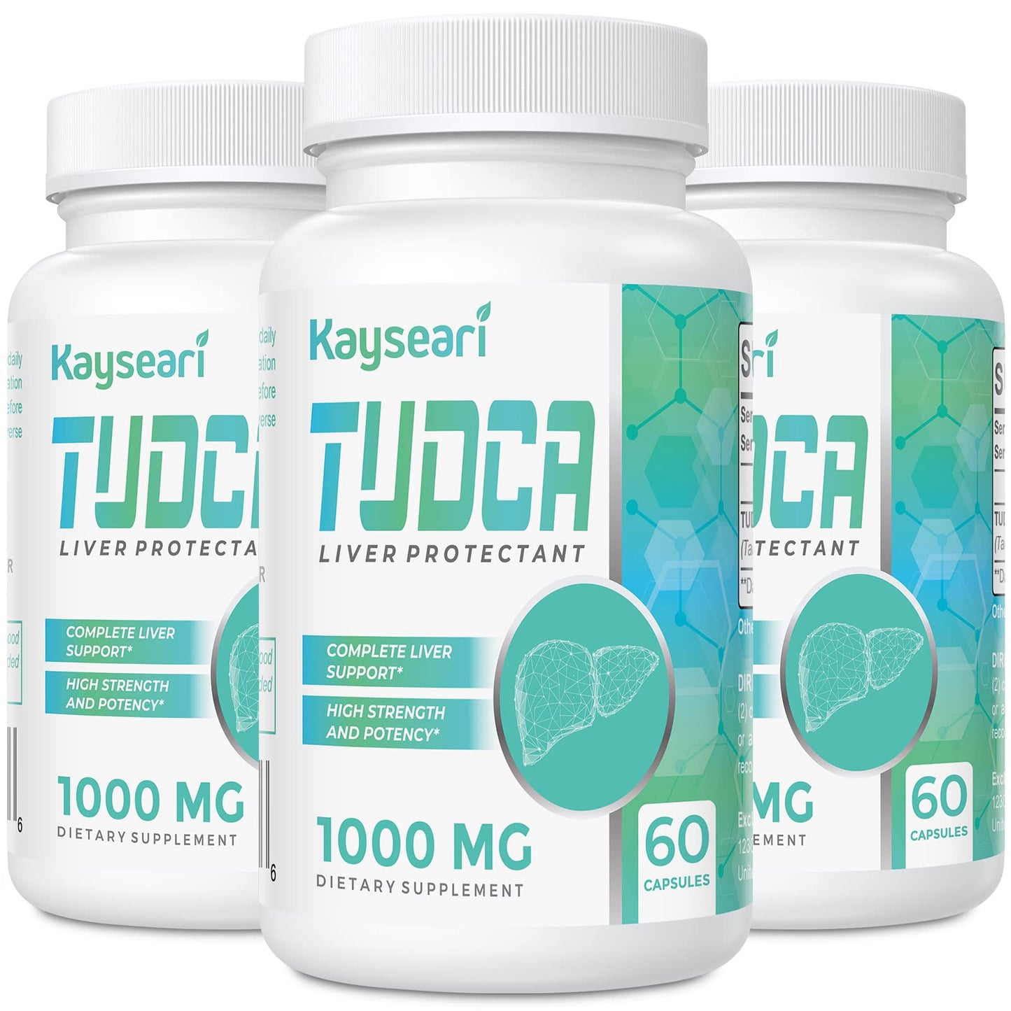 Kayseari TUDCA Bile Salts Supplement 1000mg – 180 Veggie Capsules for Liver Support