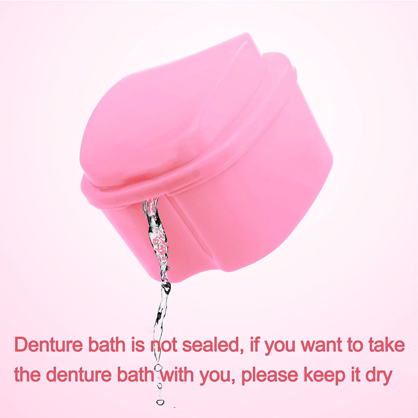 Keedolla Denture Cleaning Case | Portable Retainer Container - Pink