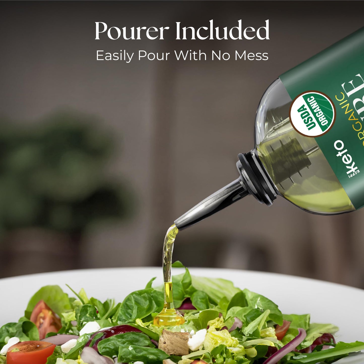 Keppi Keto Organic MCT Oil C8 (Flavorless) 32 oz | Non-GMO, Gluten-Free, Palm Oil Free