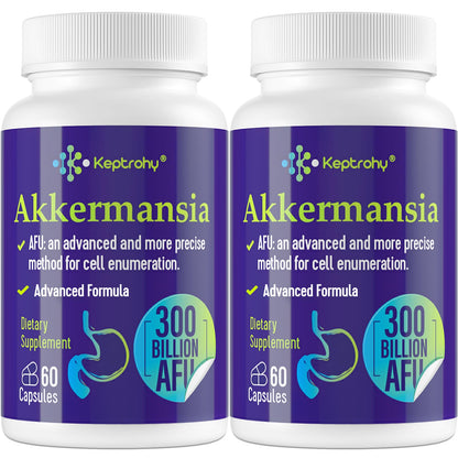 Keptrohy 300 Billion AFU Akkermansia Probiotic for Gut Health | 120 Count