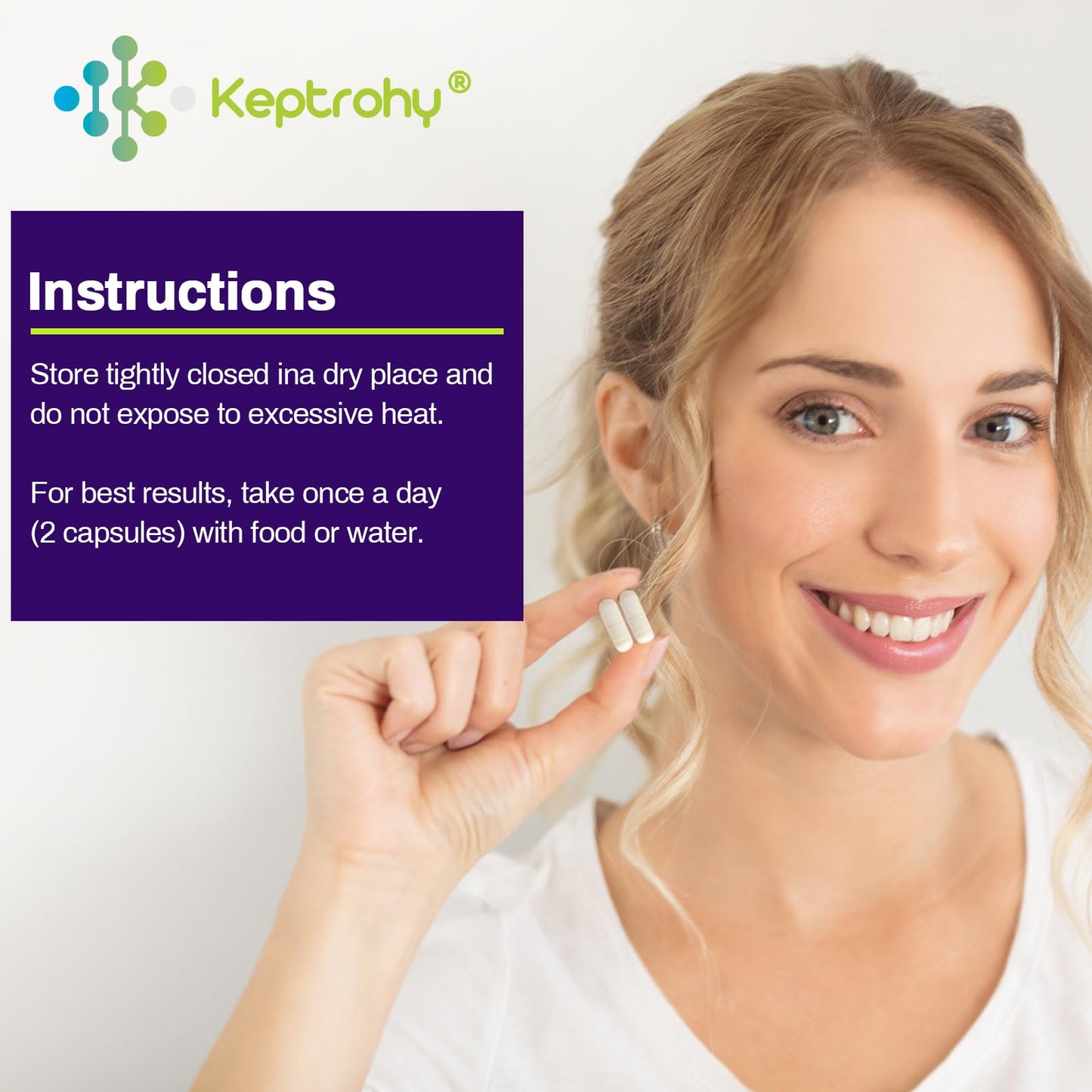 Keptrohy 300 Billion AFU Akkermansia Probiotic for Digestive Support – 60 Capsules