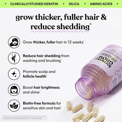 Lemme Grow Hair Supplement for Women | Keratin Complex for Thicker Hair