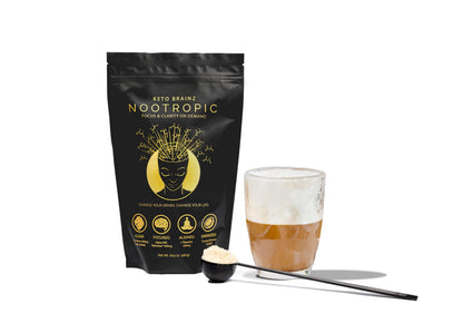 Keto Brainz C8MCT Nootropic Creamer – 500mg Lion’s Mane, AlphaGPC & L-Theanine | 16oz, 30 Servings