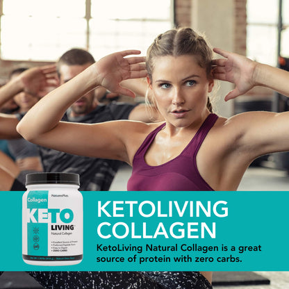 NaturesPlus KetoLiving Natural Collagen Unflavored - 1.36 lb Tub | Ketogenic Protein Powder for Immune & Gut Health, Joints, Hair, Skin & Nails