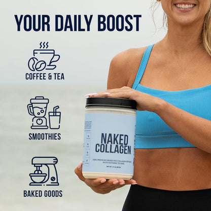 NAKED Chocolate Collagen Peptides Powder – 24 Servings, 20 oz, Grass-Fed, Paleo & Keto Friendly, Non-GMO, Gluten Free