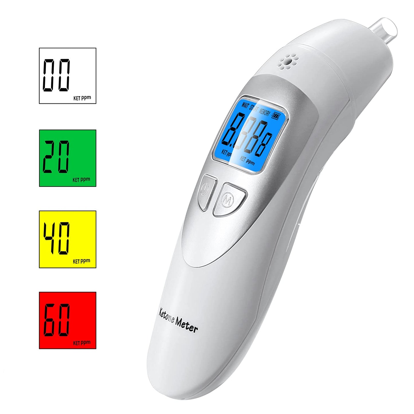 Ketone Meter Home Ketosis Breath Tester – Breath Ketone Analyzer with 10 Mouthpieces
