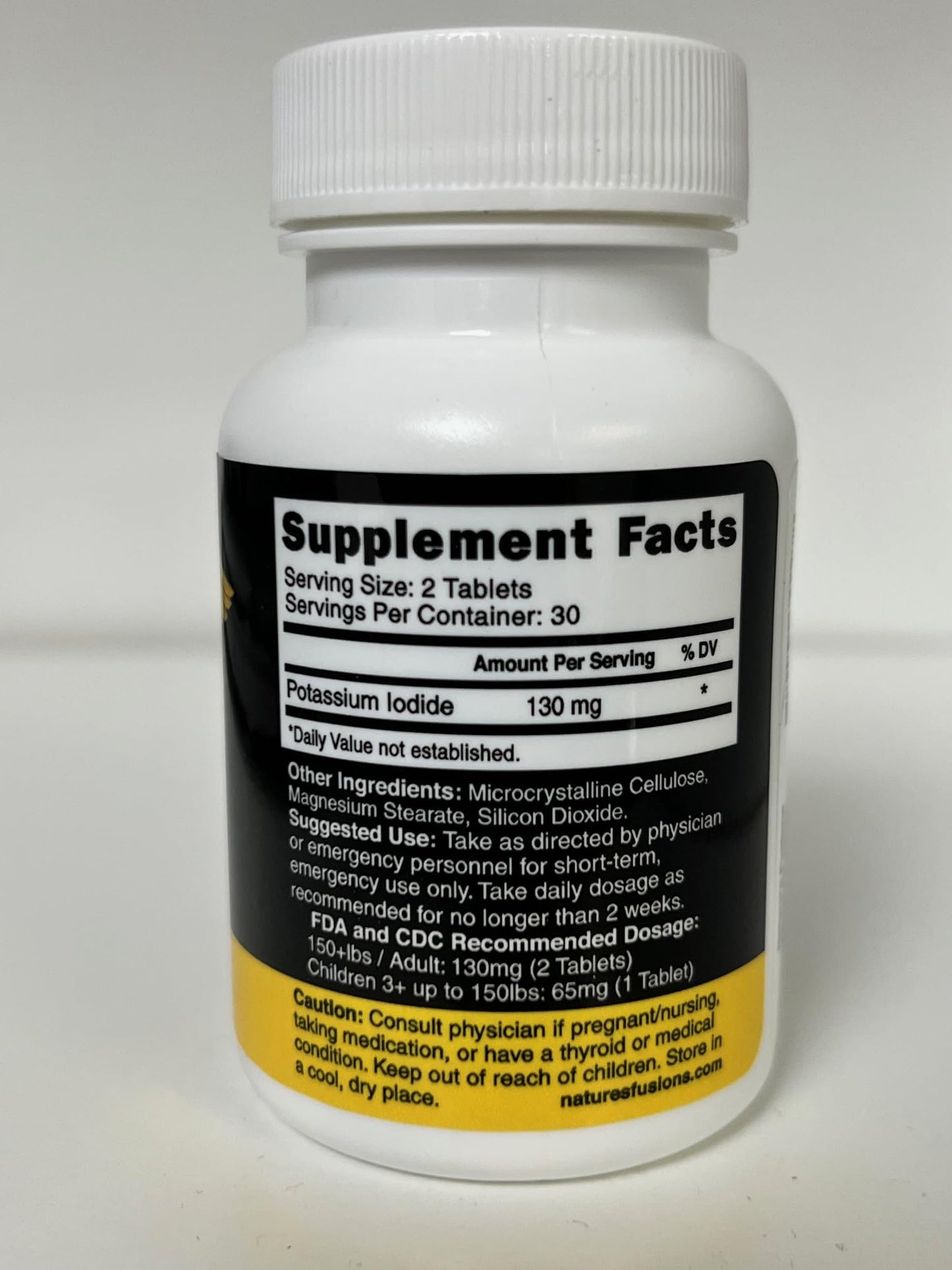 Potassium Iodide Tablets 130 mg – 60 Tablets | 10 Year Shelf-Life (2034–2035) | Ki Pills | Yoduro de potasio | NSF cGMP Certified | 3rd Party Tested