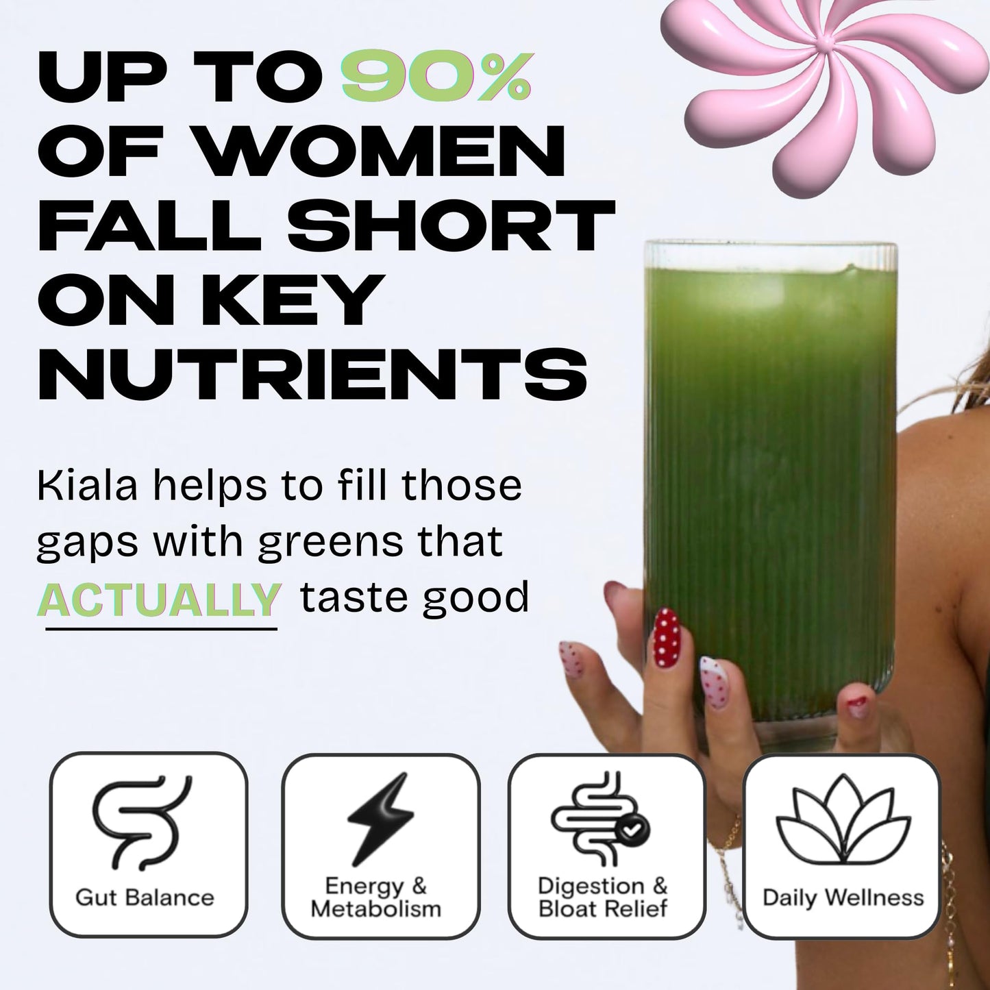 Kiala Nutrition Super Greens — Organic Greens Powder with Spectra Blend, Tropical Splash, 30 Servings