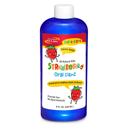 Kid-e-kare Strawberry Oral Clenz – All-Natural Kids Mouthwash | Safe to Swallow