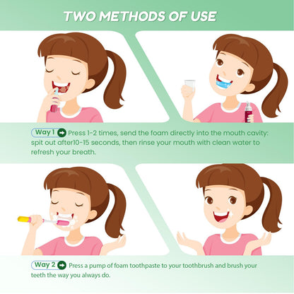 Kids Foam Fluoride Free Toothpaste – Mint Mix for U-Shaped Toothbrush