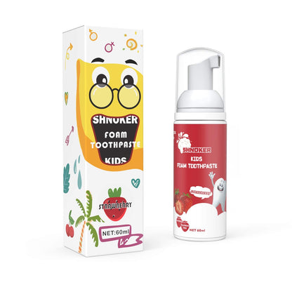 Kids Foam Toothpaste with Strawberry Flavor - Fluoride Free, 60ml for U-Shaped Electric Toothbrush (1 Pack)