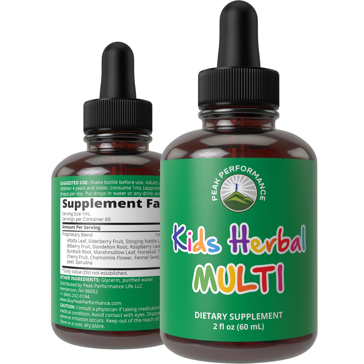 Kids Herbal Multivitamin Drops – Sugar Free, No Bitter Taste, 14-in-1 Vegan