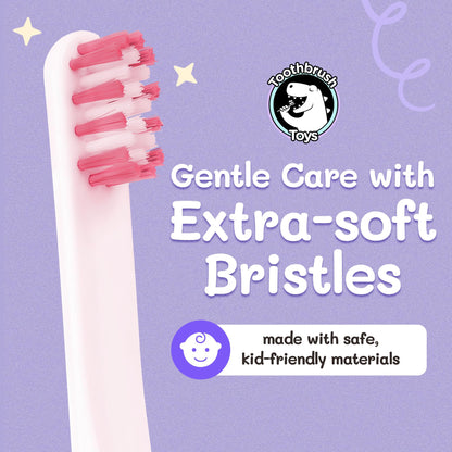 Kids Soft Bristle Princess Toothbrush for Ages 2+ – Replaceable Head, Ergonomic Handle