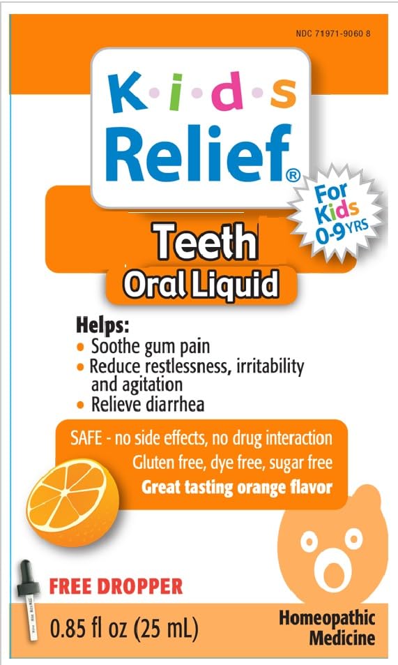 Kids Teething Oral Solution Orange Flavor (0.85 oz) 25 ml – Safe, All-Natural Homeopathic