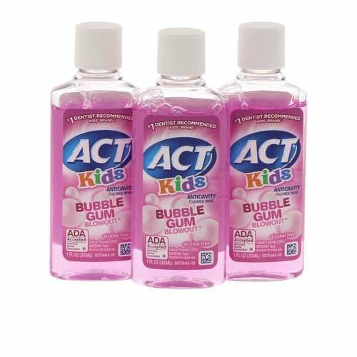 Kids Travel Size Mouthwash Bubble Gum - 1 oz. (Pack of 3)