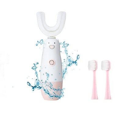 Kids U-Shaped Electric Toothbrush for Toddlers 2-7 (Pink) | 360 Sonic, Waterproof