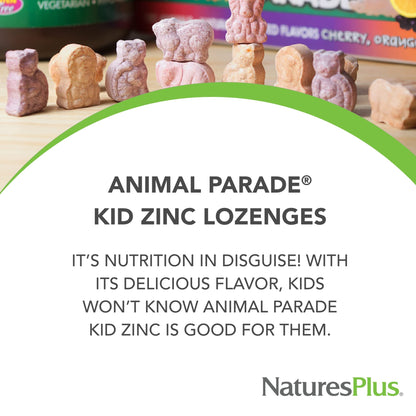 NaturesPlus Animal Parade KidZinc Tangerine Lozenges – 180 Servings, Vegan & Gluten Free
