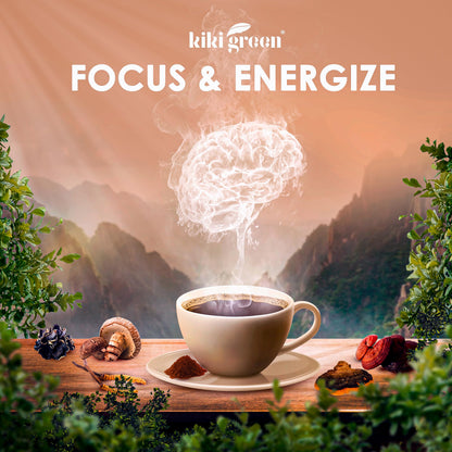KIKI Green 8 Mushrooms Powder Extract – Focus & Energy Blend, 8 oz