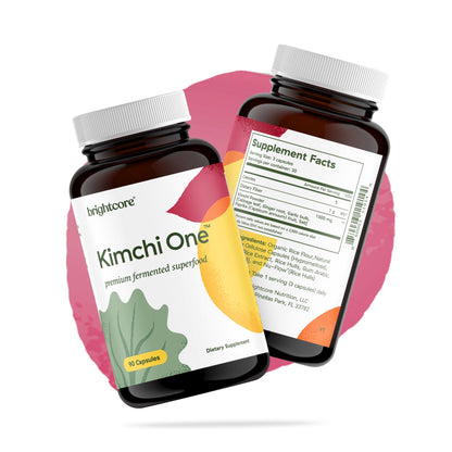Brightcore Kimchi One Capsules – Probiotic & Enzyme Nutrition for Gut Health | Gluten-Free, 90 Vegan Capsules