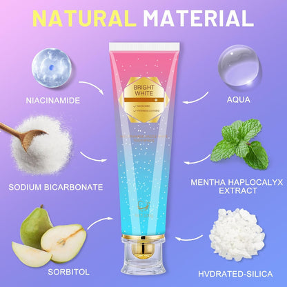 Niacinamide Whitening Toothpaste for Sensitive Teeth | Kimralur Triple Whitening | Fluoride-Free