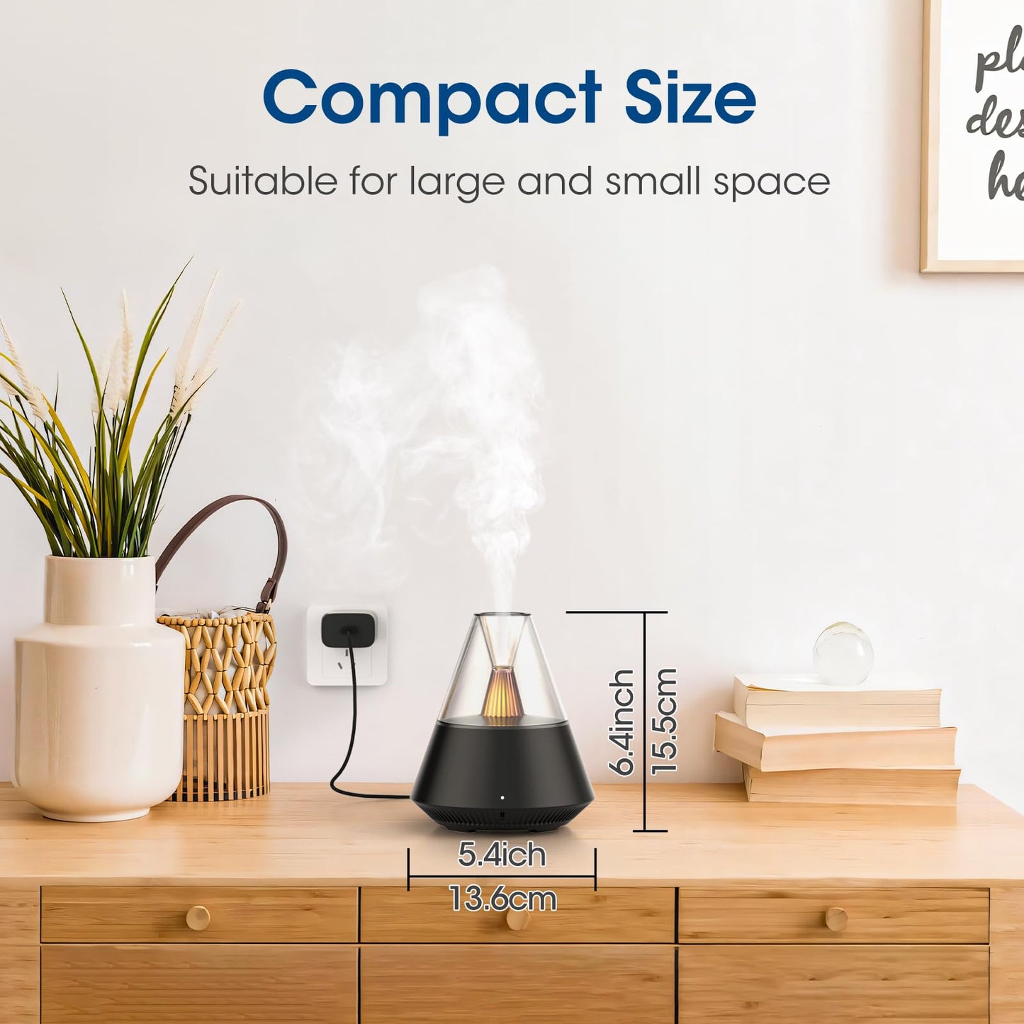KinYiLO Essential Oil Diffuser – Modern Aromatherapy Humidifier with Candle Night Light