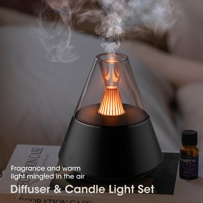 KinYiLO Essential Oil Diffuser – Modern Aromatherapy Humidifier with Candle Night Light