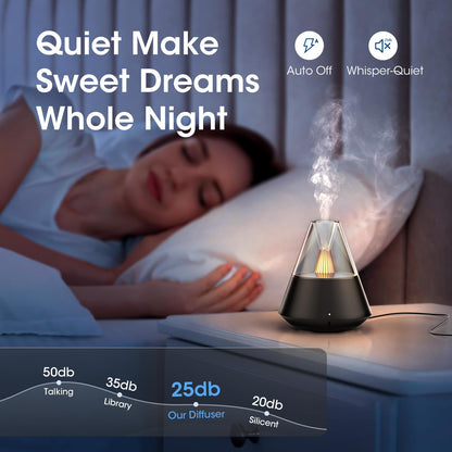 KinYiLO Essential Oil Diffuser – Modern Aromatherapy Humidifier with Candle Night Light