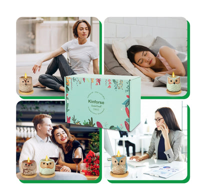 Kinforse Scented Candles Gift Set - 6-Pack Owl Aromatherapy Candles for Women | Birthday & Holiday Gifts