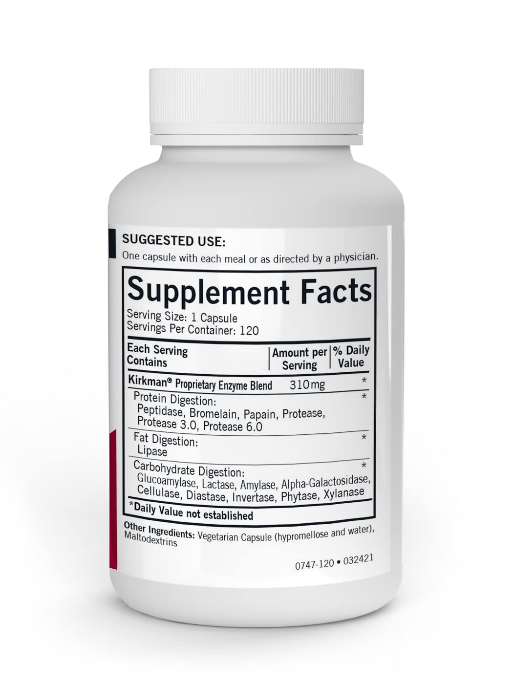 Kirkman EnZym-Complete/DPP-IV 120 Capsules | Broad Spectrum Digestive Enzyme