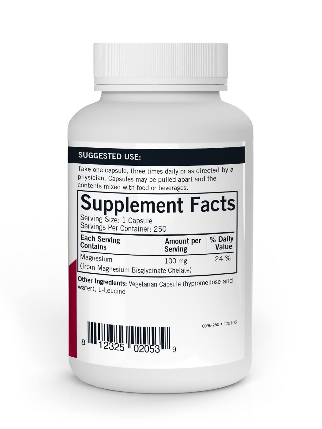 Kirkman Magnesium Bisglycinate Chelate - 250 Capsules | Restful Sleep, Relaxed Nerves & Muscles - Hypoallergenic