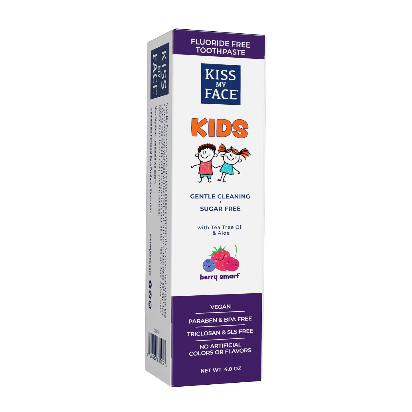 Kiss My Face Kids Toothpaste – Fluoride-Free Berry Flavor, Vegan, 4 oz