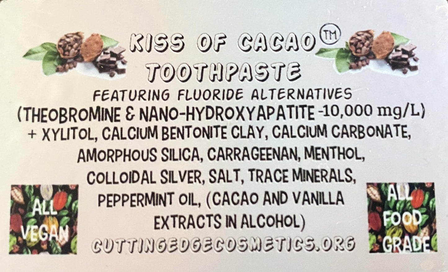 Kiss of Cacao Enamel Remineralization Toothpaste with Theobromine & Nano Hydroxyapatite (EU Approved) – 4 oz Tube | Comparable to Theodent, Earth Paste, David's