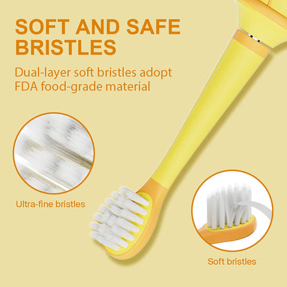 KIWIBIRD Kids Electric Toothbrush 3-10 | Soft Silicone Bristles, 4 Modes