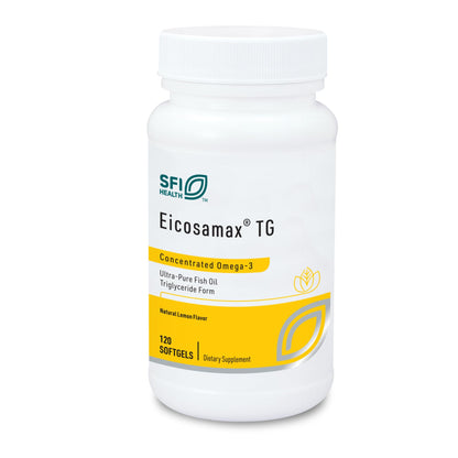 Klaire Labs SFI Health Eicosamax TG Fish Oil – EPA 360 mg / DHA 240 mg per Softgel – 120 Softgels (Lemon)